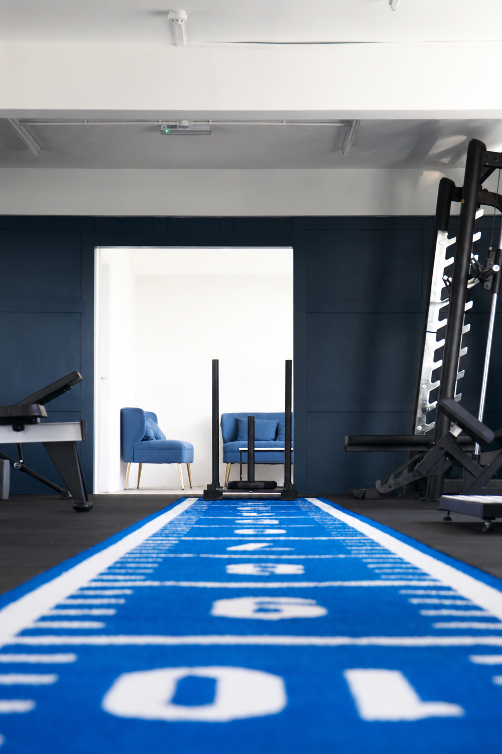 Top Floor Performance training floor, equipment and seating area